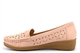 Womens Low Wedge Comfort Shoes With Cut Out Detail Pink