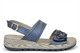 Boulevard Womens Wide Fit Sandals With Adjustable Touch Fastening Vamp Metallic Blue (E Fitting)