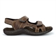 Dr Keller Mens Leather Sandals With Adjustable Touch Fastening Straps Brown