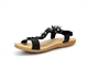 Maya Grace Womens Flat Sandals With Diamante Flower Detail Black