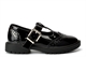 Little Diva Girls Brogue Patent School Shoes With Buckle Fastening