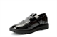 Little Diva Girls Brogue Patent School Shoes With Buckle Fastening