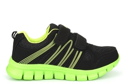 Dek Boys Touch Fastening Super Lightweight Jogger Trainers Black/Lime