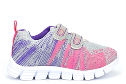 Dek Girls Touch Fastening Super Lightweight Jogger Trainers Grey/Lilac