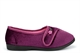 Sleep Boutique Womens Touch Fasten Slippers With Embroidered Flower Detail Burgundy