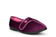 Sleep Boutique Womens Touch Fasten Slippers With Embroidered Flower Detail Burgundy