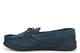 Sleepers Mens Real Leather Suede Moccasin Slippers With Rubber Sole Navy