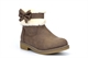 Lovely Skull Girls Ankle Boots With Warm Faux Fur Lining Brown