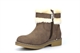 Lovely Skull Girls Ankle Boots With Warm Faux Fur Lining Brown