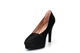 Womens Satin High Heels With Glitter Panel On Toes Black