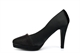 Womens Satin High Heels With Glitter Panel On Toes Black