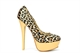 Magnolia Womens Leopard Print Platform Heels Camel