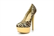 Magnolia Womens Leopard Print Platform Heels Camel