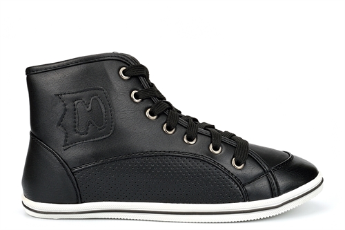 Womens Lightweight Hi Top Trainers Black/White