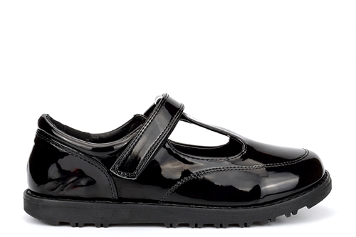 Little Diva Girls T-Bar School Shoes With Touch Fasten Strap