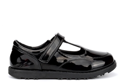 Little Diva Girls T-Bar School Shoes With Touch Fasten Strap