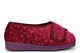 Comfylux Womens Super Wide Fit Slippers With Touch Fastener Burgundy (EEEE Fitting)