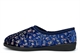 Zedzzz Womens Touch Fasten Washable Slippers Navy Blue