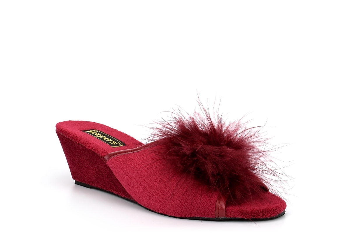 Zapatillas de cuña para mujer Zapatillas de mula para mulas Roseta con joyas Cuñas de boa - Imagen 7 de 9