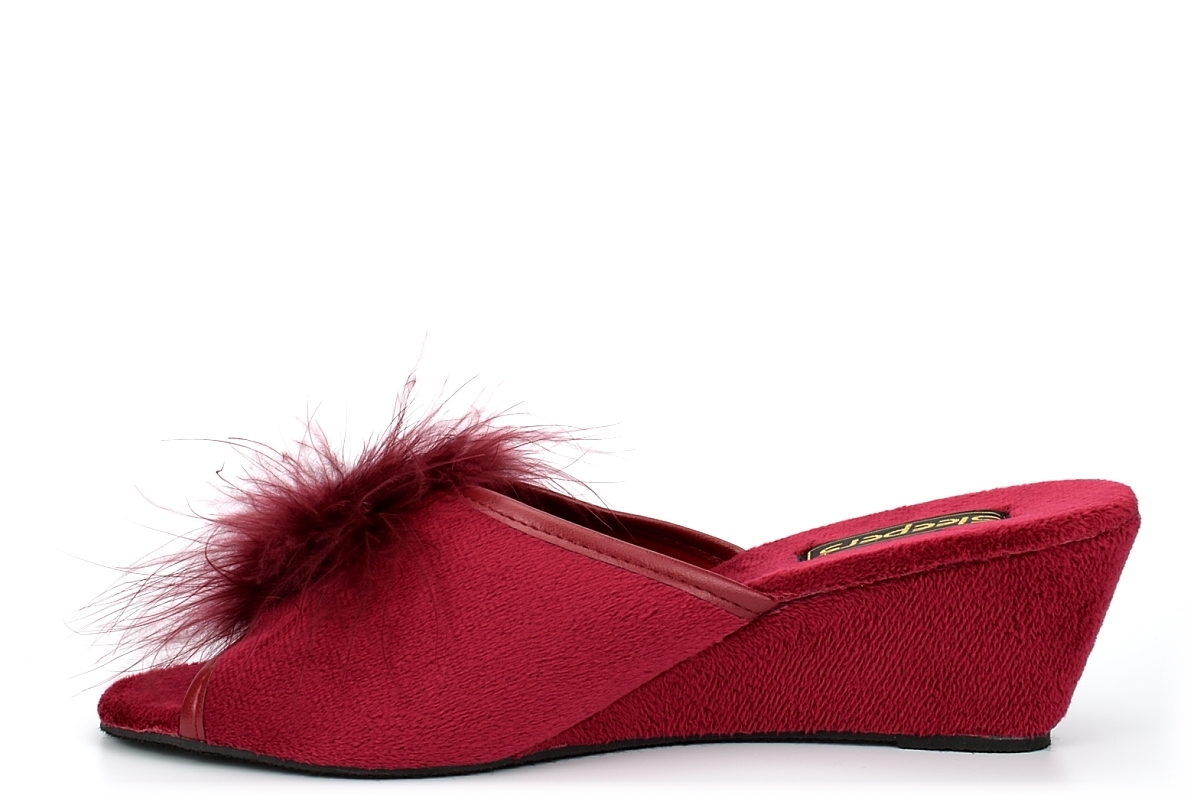 Zapatillas de cuña para mujer Zapatillas de mula para mulas Roseta con joyas Cuñas de boa - Imagen 9 de 9