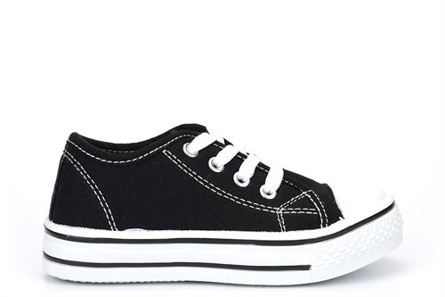 Urban Jacks Boys/Girls Classic Low Top Canvas Shoes Black/White