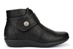 Boulevard Womens Wide Fit Ankle Boots With Touch And Zip Fastening Black (EE Fitting)