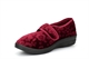 Cosies Womens Low Wedge Slippers With Touch Fastening And Embossed Flower Detail Burgundy