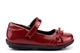 US Brass Girls Touch Fasten Bow Detail Shoes Patent Burgundy
