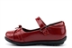 US Brass Girls Touch Fasten Bow Detail Shoes Patent Burgundy