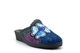 Sleepers KIMBERLY Womens Mule Slippers With Low Wedge Heel Grey/Purple/Blue