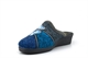 Sleepers KIMBERLY Womens Mule Slippers With Low Wedge Heel Grey/Purple/Blue