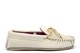 LodgeMok Womens Real Suede Moccasin Slippers Beige