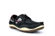 Seafarer Helmsman Mens Leather Boat Shoes Black