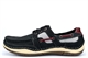 Seafarer Helmsman Mens Leather Boat Shoes Black