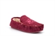 Four Seasons Womens Nakita Real Leather Suede Moccasin Slippers With Faux Fur Lining Burgundy
