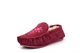 Four Seasons Womens Nakita Real Leather Suede Moccasin Slippers With Faux Fur Lining Burgundy