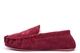 Four Seasons Womens Nakita Real Leather Suede Moccasin Slippers With Faux Fur Lining Burgundy