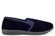 Zedzzz Mens Twin Gusset Slip On Extra Large Slippers With Soft Velour Upper Navy Blue