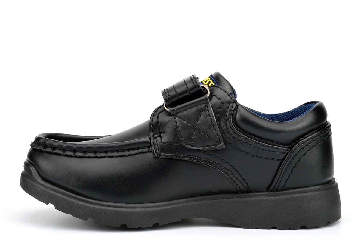 Boys Black School Shoes US Brass Touch Fastening Size 10-2 UK 