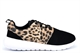 Select Sports Girls/Womens Lightweight Lace Trainers With Breathable Leopard Print Upper Black/White