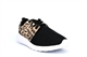 Select Sports Girls/Womens Lightweight Lace Trainers With Breathable Leopard Print Upper Black/White