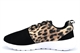 Select Sports Girls/Womens Lightweight Lace Trainers With Breathable Leopard Print Upper Black/White