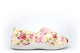Sleep Boutique Womens Wide Fit Slip On Slippers With Floral Print Cream (E Fitting)