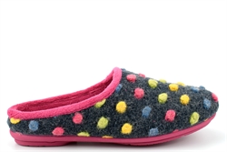 Sleepers Womens AMY Knitted Textile Memory Foam Mule Slippers Fuchsia/Multi