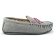 Mokkers Womens LILY Suede Moccasin Slippers Handcrafted Genuine Suede Grey