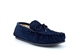 Mokkers Womens LILY Suede Moccasin Slippers Handcrafted Genuine Suede Navy