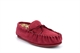 Mokkers Womens LILY Suede Moccasin Slippers Handcrafted Genuine Suede Red