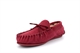 Mokkers Womens LILY Suede Moccasin Slippers Handcrafted Genuine Suede Red