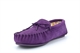 Mokkers Womens LILY Suede Moccasin Slippers Handcrafted Genuine Suede Purple