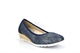Cipriata Womens Wedge Heel Casual Shoes With Microfibre Lining Blue Metallic